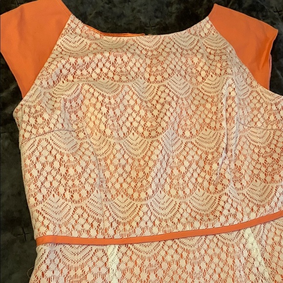 Alex Marie Elegant Lace Dress in Pink and Coral - Picture 6 of 12